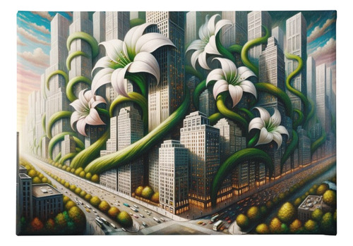 Mural Metrópolis Floral: Conexión Urbano-natural 50 X 80