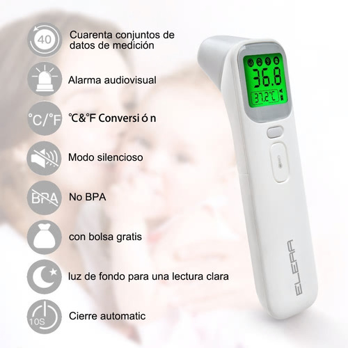 lecturas precisas instantáneas FlowerDas Termómetro Frontal de Bebe Niños Adultos termómetro Digital infrarrojo sin Contacto Profesional niños para bebés 