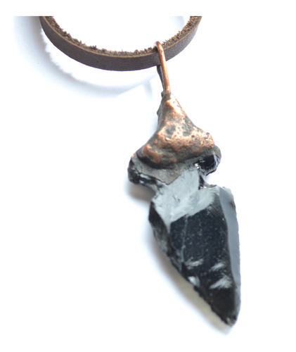 Colgante Flecha De Obsidiana, Piedra Amuleto De Proteccion