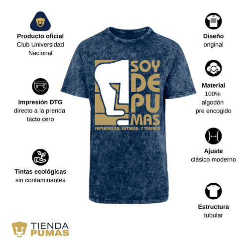 Jersey Playera Deslavada Pumas Unam Hombre Soy De Pumas