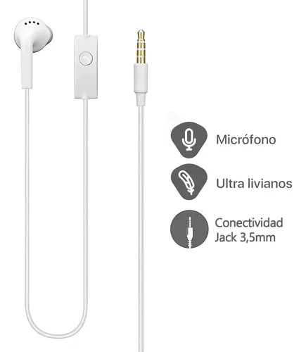 Audifonos Compatible Con Samsung Hs330 In-ear Jack 3,5mm Blanco