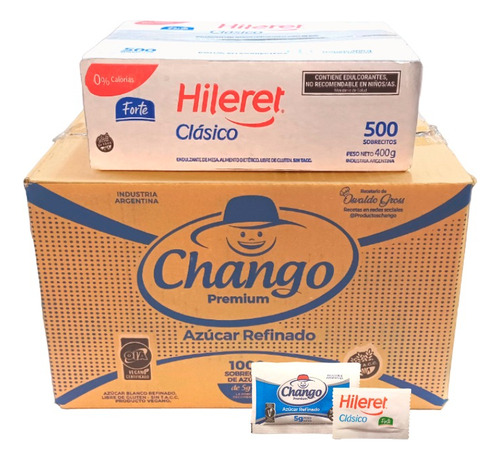 Combo Azucar Chango Y Edulcorante Hileret Cajas Individuales