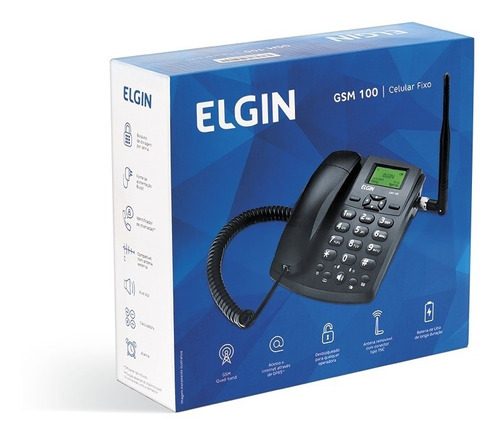 Telefone Celular De Mesa Fixo Gsm100 Preto Elgin Quad Band
