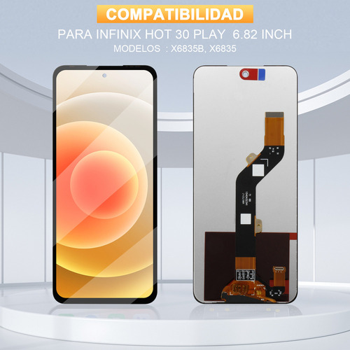 // Para Infinix Hot 30 Play Pantalla X6835 Táctil Lcd