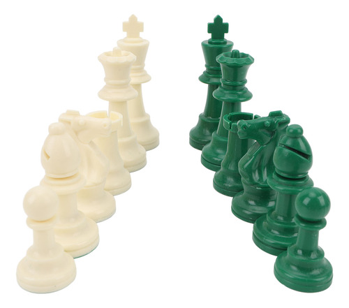32 Figuras Verdes Y Blancas De International Chess Pieces