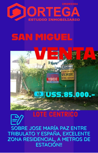 Lote Centrico En Venta Zona Residencial San Miguel Centro,