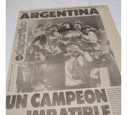 Diario Fútbol Clarín Argentina Campeón Copa América 1991