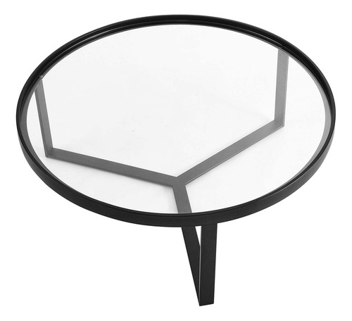 Modway Relé De Mesa De Centro De Vidrio Y Metal Redondo En