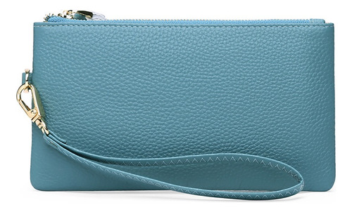 Azul Cielo Señoras De Cuero Slim Cartera Bolso