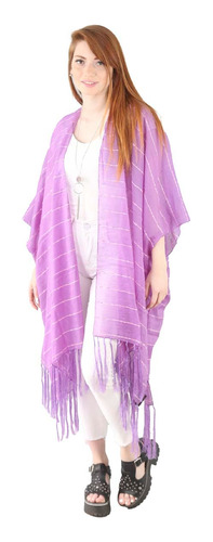 Kimono Saco Talle Grande  Chaleco Largo Mujer Playa K1246