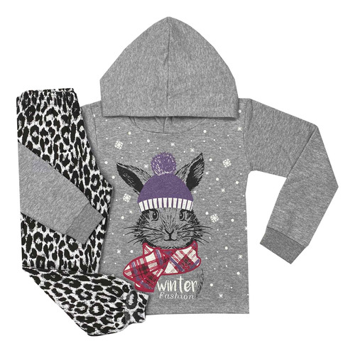 Kit 2 Conjunto Moletom Feminino Roupa Infantil Inverno