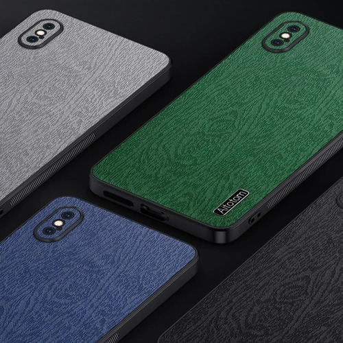 Funda For iPhone Series Cuero Grano Árbol+mica