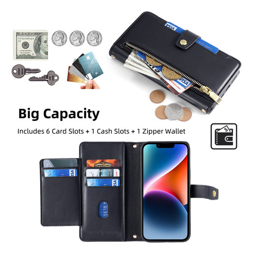 Funda De Cuero Para iPhone Carcasa De Bolsa Con 2 Correa