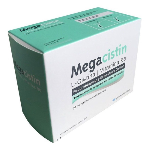 Megacistin 60 Comprimidos Crecimiento Y Fuerza Capilar