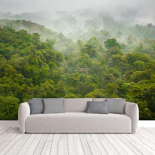 Papel Pintado Niebla Montaña Selva Tapiz Autoadhesivo Mural