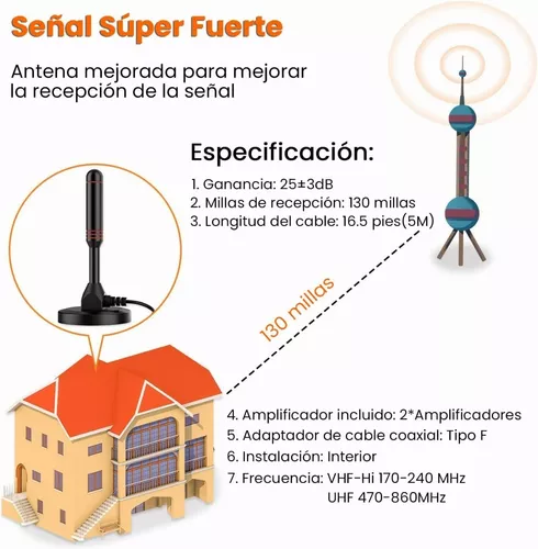 La mejor antena de TV portátil interior exterior HD Argentina