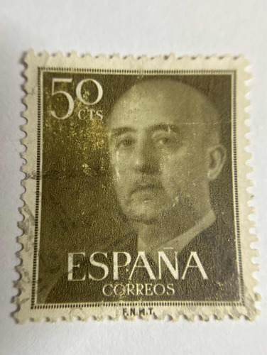 Sello Postal España 1956 General Franco 50 Centavos Cafe