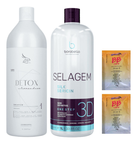 Borabella Selagem 3d 1lt + Shampoo Detox Antiressíduos 1lt
