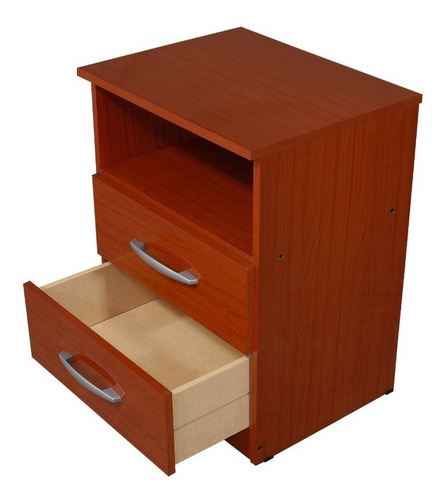 Mesa Luz Con 2 Cajones Express Chocolate 15208 - Luico Hogar
