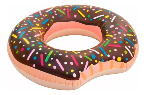 Flotador Inflable Diseño Donut 120cm Piscinas Verano Niños Color Chocolate
