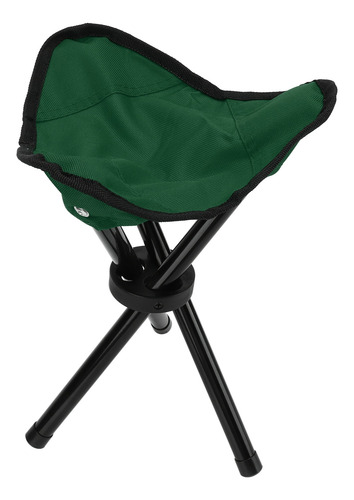 Taburete Plegable Con Trípode Para Camping, Verde