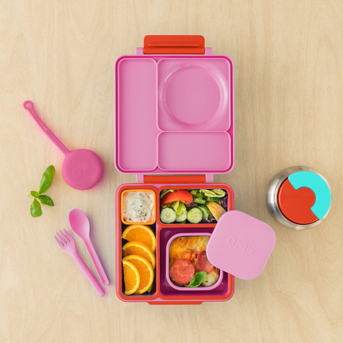 Recipiente De Silicona Color Rosa Para Snacks Tapa Hermetica