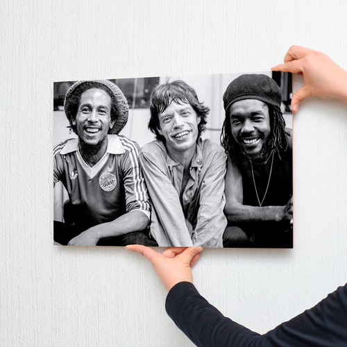 Cuadros Bob Marley Y Mick Jagger Reggae Rock Bastidor 33x48