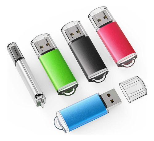 Topesel Paquete De 5 Unidades Flash Usb 2.0 De 64 Gb, Unida.