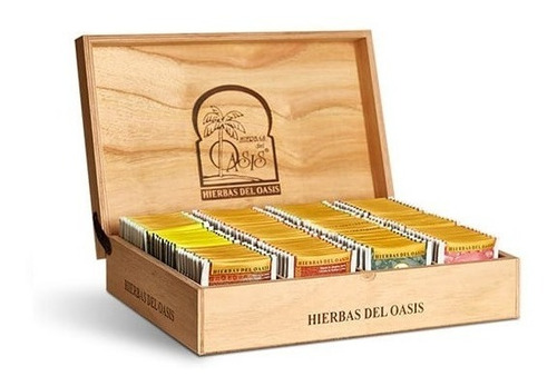Imagen 5 de 6 de Caja De Té De Madera Hierbas Del Oasis 120 Saquitos Surtidos