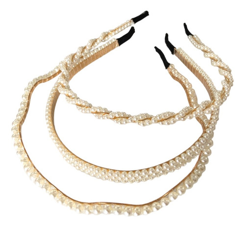 Diadema  Balaca De Perlas X 3 Unidades  