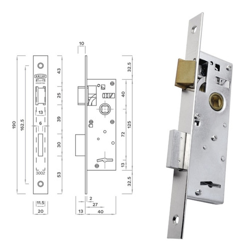 Imagen 4 de 5 de Cerradura Kallay Puerta Angosta 3002 Herrero Seguridad Casa