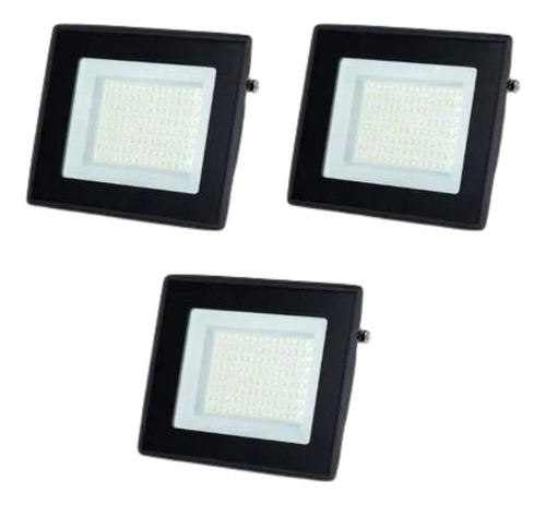 Foco Proyector Led 50w Exterior Seguridad Pack 3 Unidades