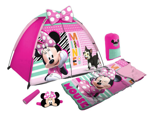 Set De Casa De Campaña Infantil Minnie Mouse 5 Pzas En Caja Rosa Chicle (Usado)
