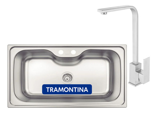 Pileta Cocina Bacha De Acero Inoxidable Tramontina + Grifo