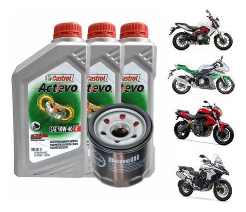 Kit Filtro Aceite Benelli Tnt 300 302 + Semisintético 10w40