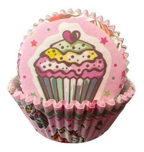 Pack X100 Capsula Hornear Capsulas Cupcakes Corazon 7,5cm