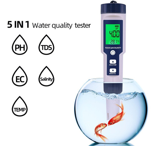 Probador De Calidad Del Agua Ph/tds/ec/temperatura/salina