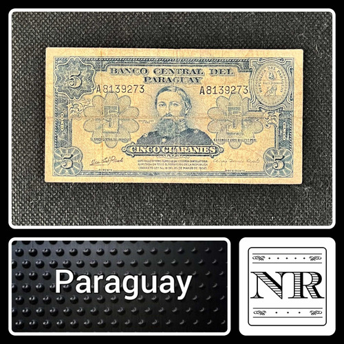Paraguay - 5 Guaraníes - Año 1952 (ley) - P #186 - Pequeño