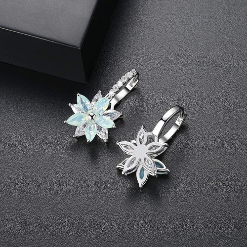 1 Par Aretes De Orquídea Con Circonita Cúbica Para Mujer