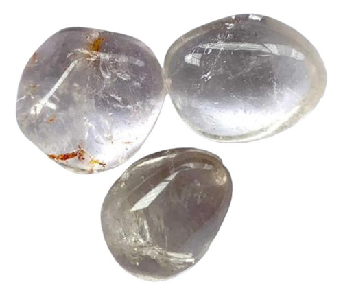 Cuarzo Cristal  Piedra 100% Natural Tamboreada Set X 3