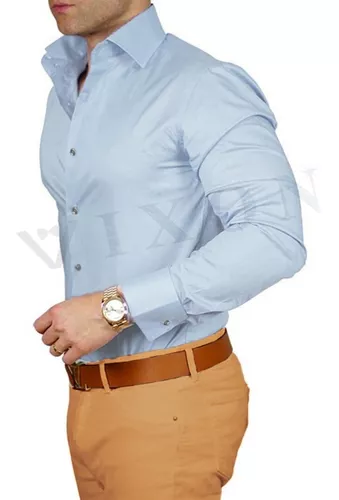 Camisa Entallada Estampada Pantalón Hombre Gabardina | VIXON