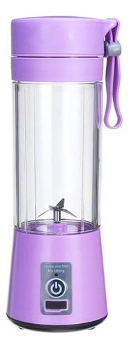 Licuadora portátil Electroland Fruit Juicer Cup 380 mL con USB lila y jarra de acrílico