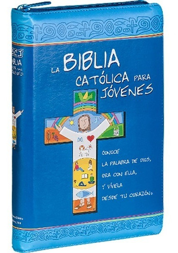 Biblia Catolica Jovenes Grande Azul Con Estuche Y Cierre