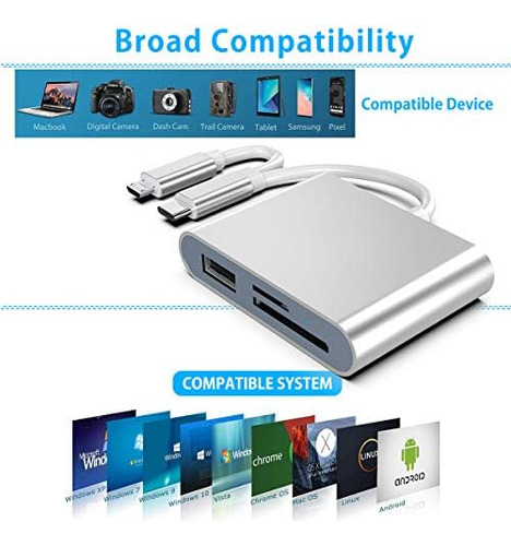 Adaptador De Lector De Tarjetas De Memoria Eletrand Tipo C +