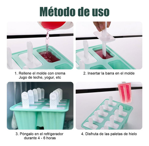 Moldes De Silicona Para Paletas De Hielo,10 Cavidade Moldes
