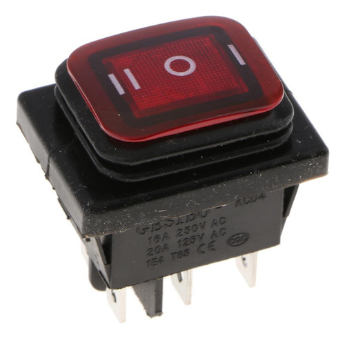 Fuerte Kcd4 On- 6 Pin 220v Conmutador Marino Rojo