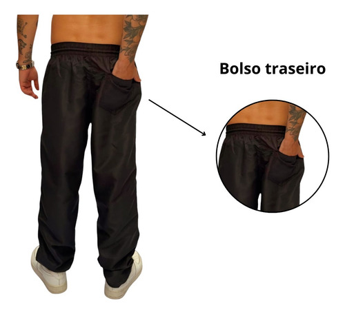 Calça Com Elástico Tactel Pescaria Trilha Com Cordão Ajuste