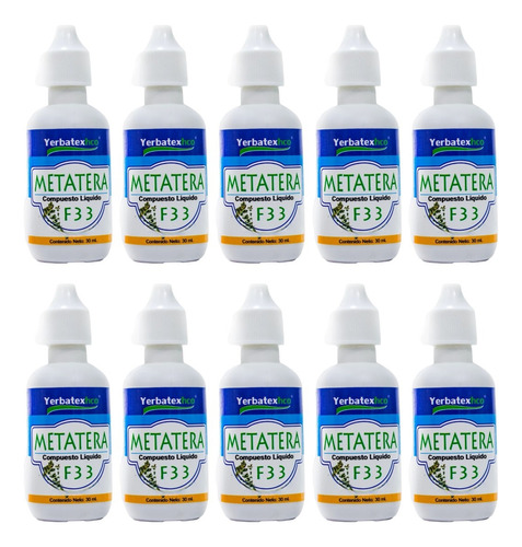 10 Extractos De Hierbas Metatera F33 En Gotas 30 Ml C/u