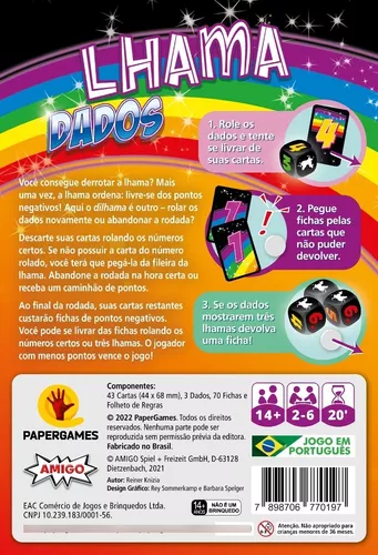 Lhama Dados - Jogo De Tabuleiro - Papergames