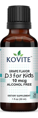 Gotas Vitamina D3 Kovite Niños Sabor Uva Sin Alcohol